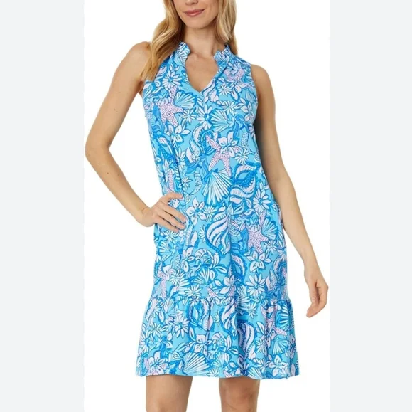 Lilly Pulitzer Size S Malone NWT Dress Amalfi Blue Sound The Sirens - Picture 1 of 4